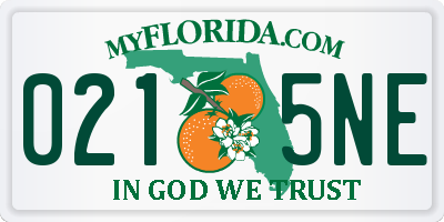 FL license plate 0215NE