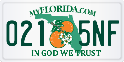 FL license plate 0215NF