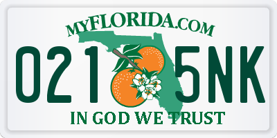 FL license plate 0215NK