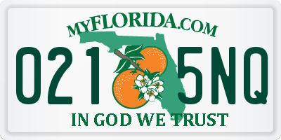FL license plate 0215NQ