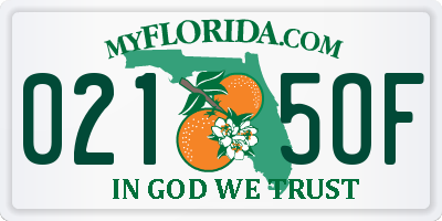 FL license plate 0215OF