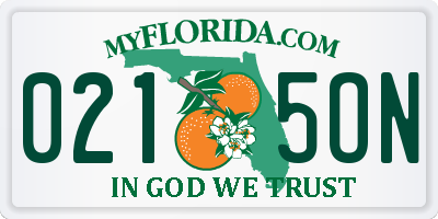 FL license plate 0215ON
