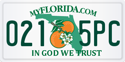 FL license plate 0215PC