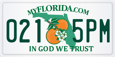 FL license plate 0215PM
