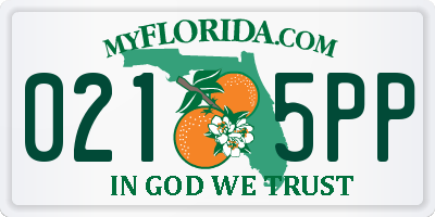 FL license plate 0215PP
