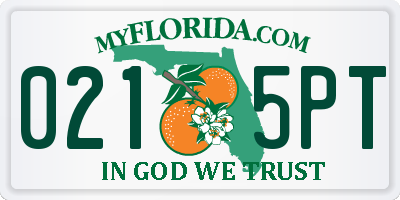 FL license plate 0215PT