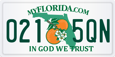 FL license plate 0215QN
