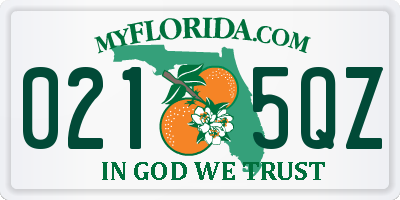 FL license plate 0215QZ