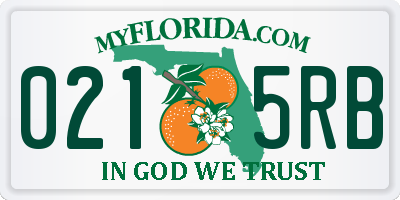 FL license plate 0215RB