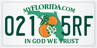 FL license plate 0215RF