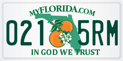 FL license plate 0215RM