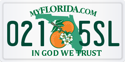 FL license plate 0215SL