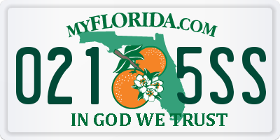 FL license plate 0215SS
