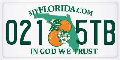 FL license plate 0215TB