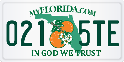 FL license plate 0215TE