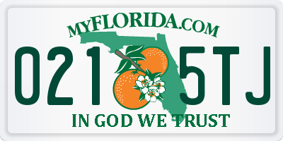 FL license plate 0215TJ