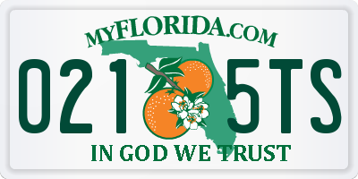 FL license plate 0215TS