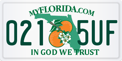 FL license plate 0215UF