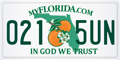 FL license plate 0215UN