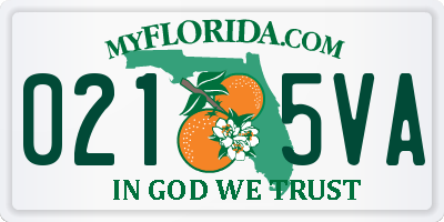 FL license plate 0215VA