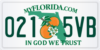 FL license plate 0215VB