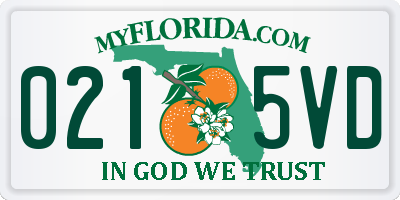 FL license plate 0215VD