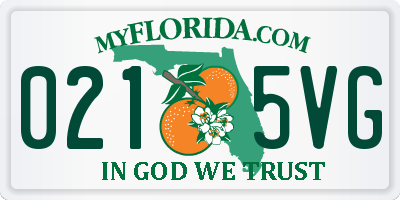 FL license plate 0215VG
