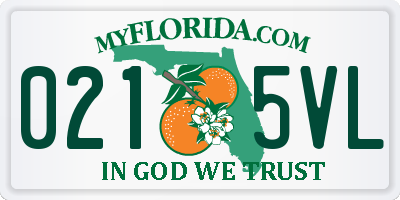 FL license plate 0215VL