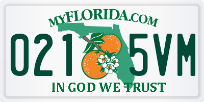 FL license plate 0215VM