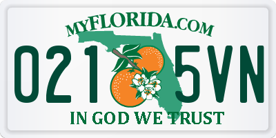 FL license plate 0215VN
