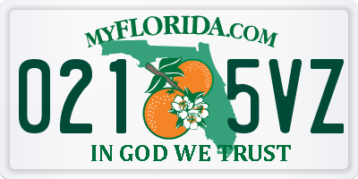 FL license plate 0215VZ