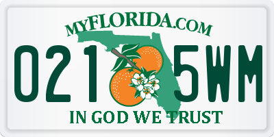 FL license plate 0215WM