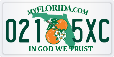 FL license plate 0215XC