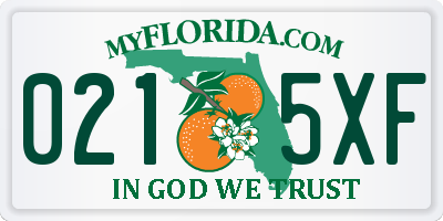 FL license plate 0215XF