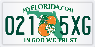 FL license plate 0215XG