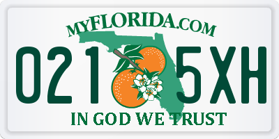 FL license plate 0215XH