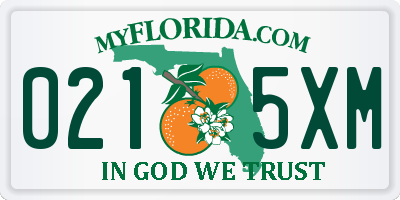 FL license plate 0215XM