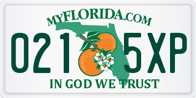 FL license plate 0215XP