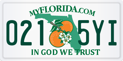 FL license plate 0215YI