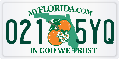 FL license plate 0215YQ