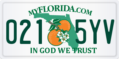 FL license plate 0215YV
