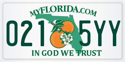FL license plate 0215YY