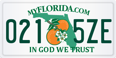 FL license plate 0215ZE
