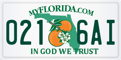 FL license plate 0216AI