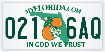 FL license plate 0216AQ