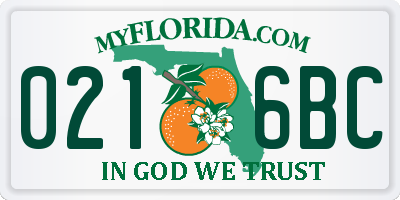 FL license plate 0216BC