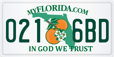 FL license plate 0216BD