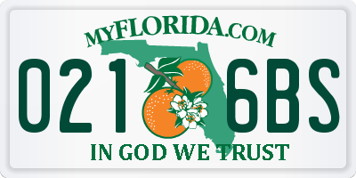 FL license plate 0216BS