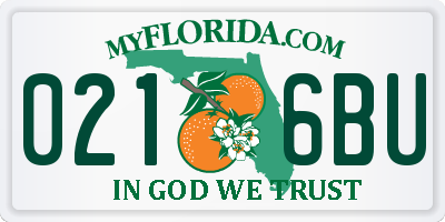 FL license plate 0216BU
