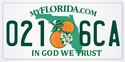 FL license plate 0216CA